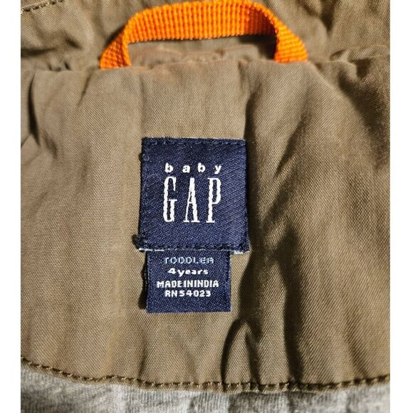 Vintage Gap Canvas Field Jacket Spanish Olive Baby SZ 4T Cargo Utility Military - Picture 8 of 11